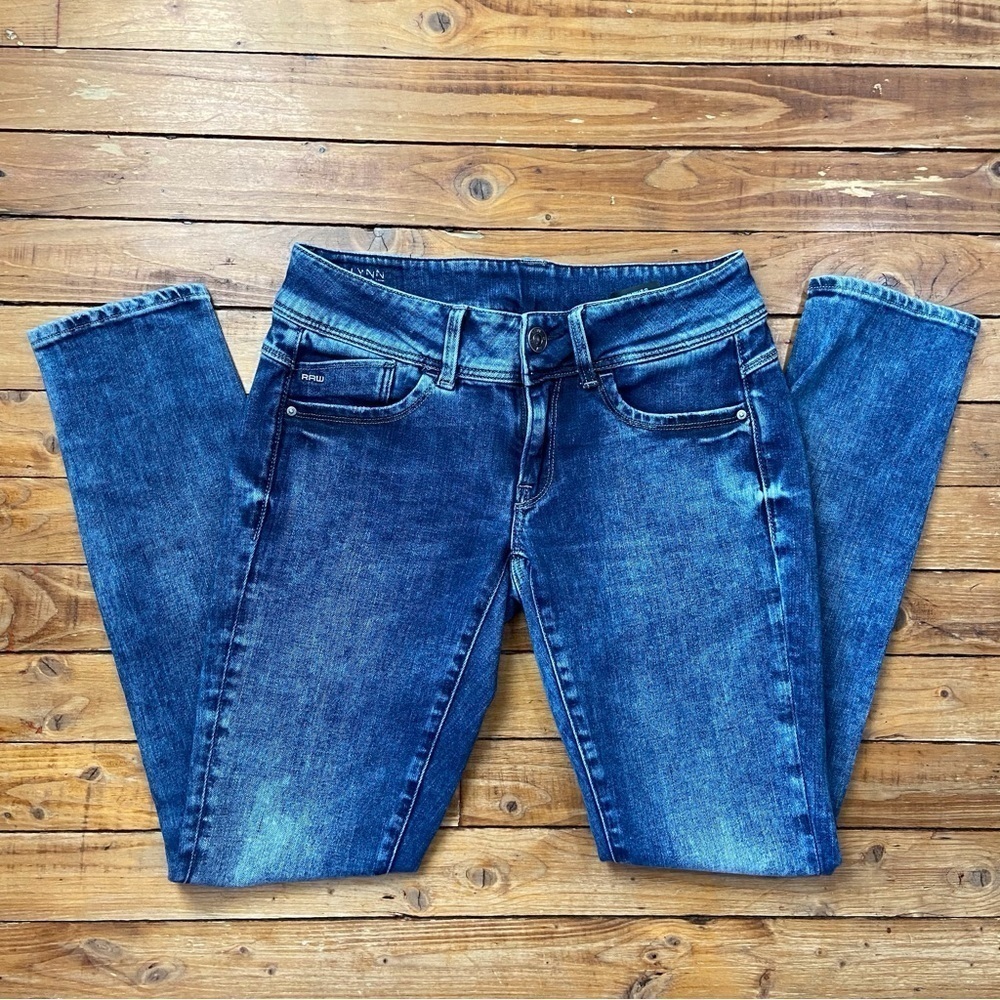 G-STAR Raw Lynn jeans mid rise skinny blue soft lightweight denim summer size 25